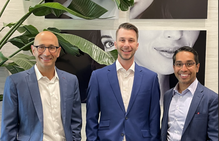 Drs Lieberman, Curti, and Parikj (R to L) in the lobby of L&P Aesthetics